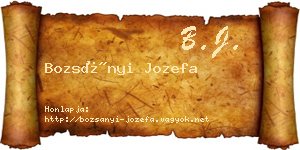 Bozsányi Jozefa névjegykártya